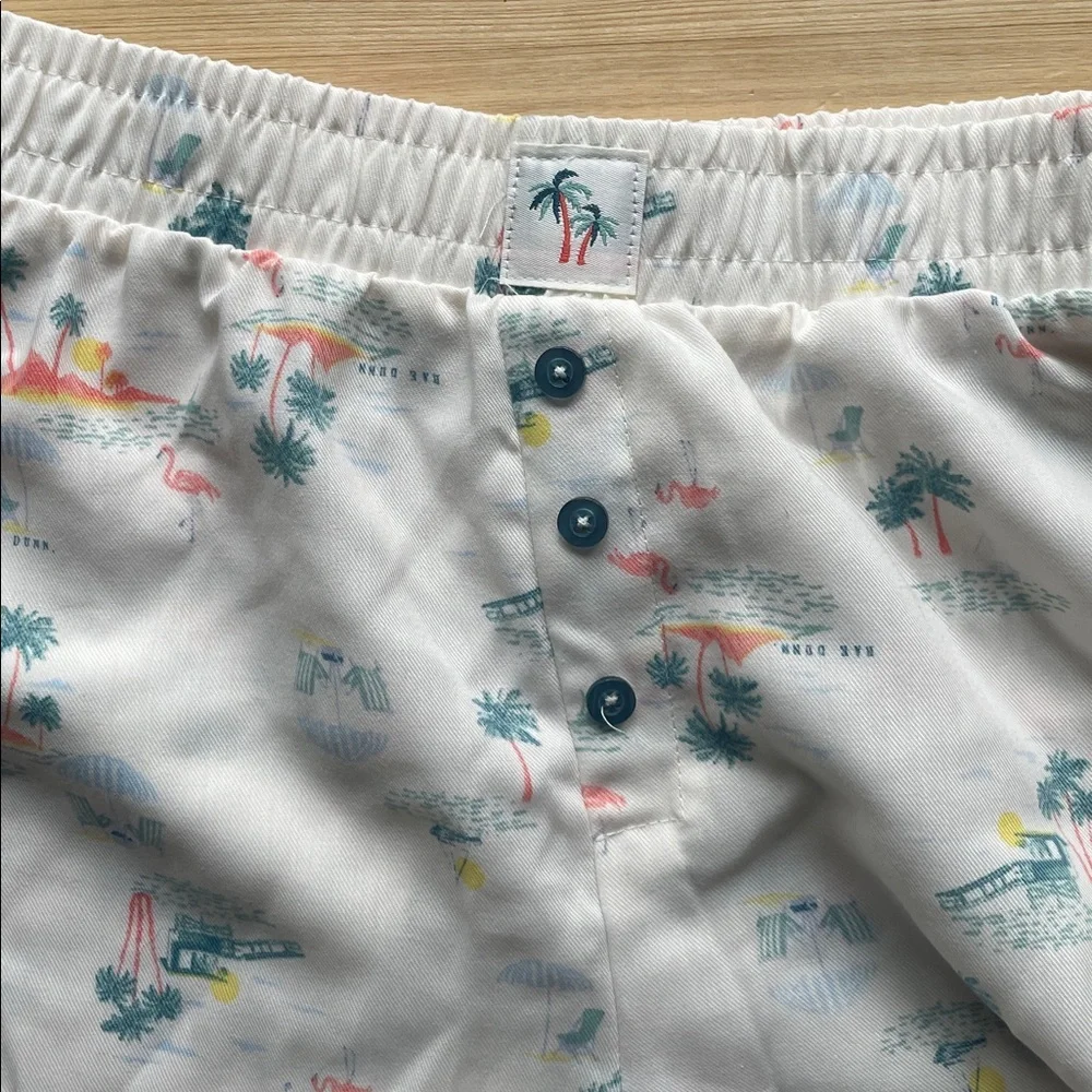 Rae Dunn White Tropical Print Lounge Boxer Shorts